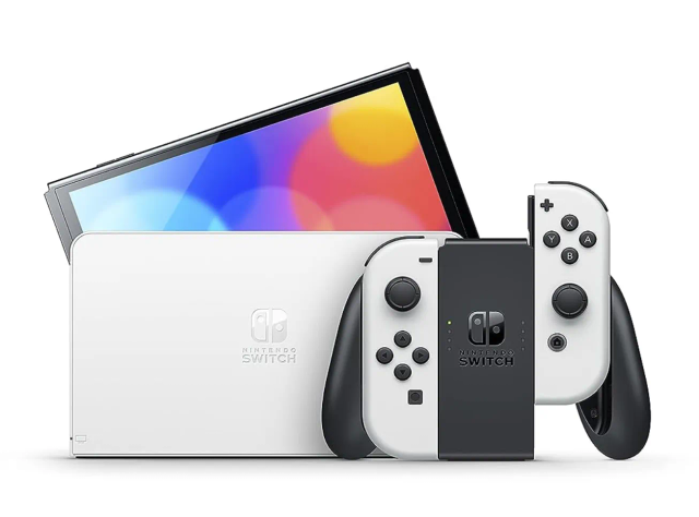 Nintendo Switch (OLED model) with White Joy-Con